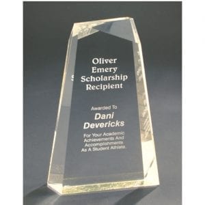 Acrylic Award Wedge 7"