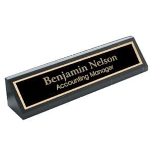 Black Name Plate Wedge 8"