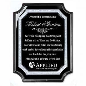 Black Plaque with Scalloped Corners