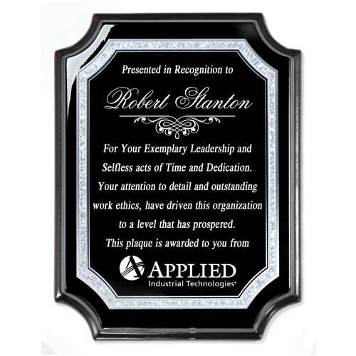 Black Plaque with Scalloped Corners