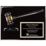 Gloss Black Gavel Plaque