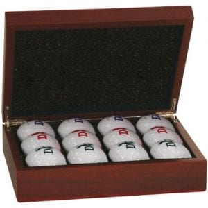 Golf Ball Box Rosewood Finish