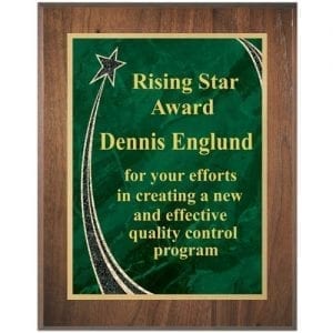 Rising Star Walnut Plaque