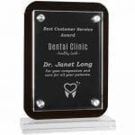 Black Floating Glass Standup Plaque