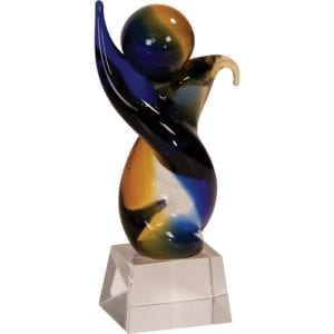 Twisted Body Art Glass Award 9"