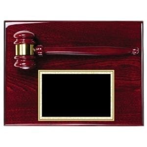 Rosewood Gavel Plaque