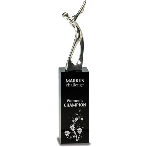Metal and Crystal Golf Trophy