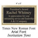 Engraved Award Plate