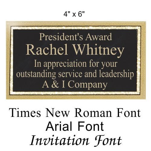 Engraved Award Plate