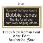 Engaved Recognition Plate