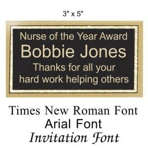 Engaved Recognition Plate
