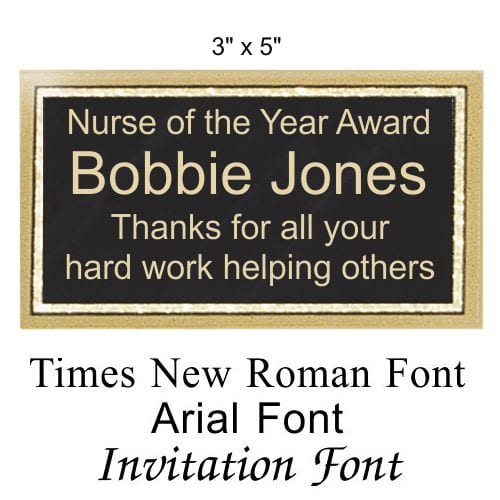 Engaved Recognition Plate
