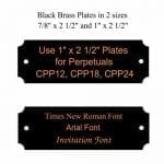 Black Brass Plates in 2 sizes