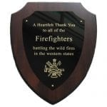 Walnut Finish Shield Plaques