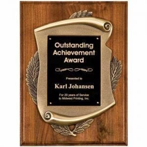 Walnut Scroll Plaque Awards