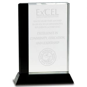 Crystal Standing Plaque Trophy