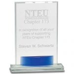 Crystal Trophy Standing Plaque Award