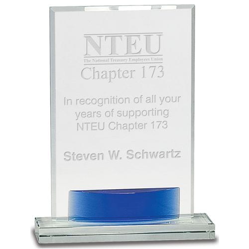 Crystal Trophy Standing Plaque Award