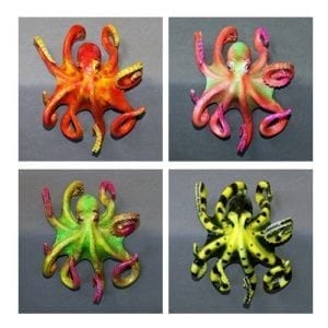 orange, lime/pink, lime, yellow