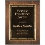 Engraved Walnut Plaque with Black Plate