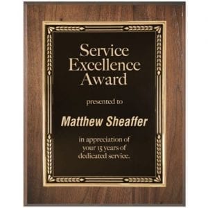 Walnut Plaque with Black Plate