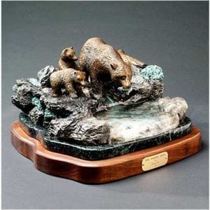 Wildlife Sculpture Bear and Cubs