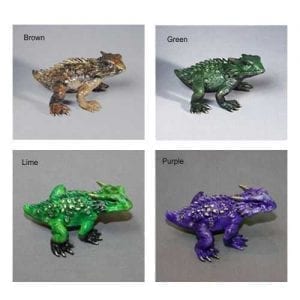 brown, green, lime, purple