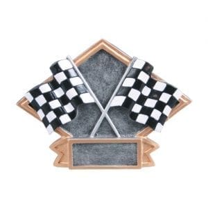 Racing Flag Car Plaque