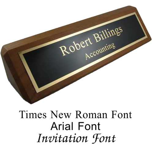 Name Plate Desk Wedge