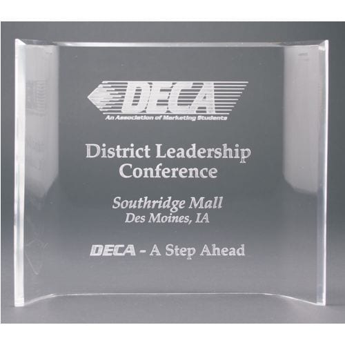 Clear Crescent Acrylic Award Trophies