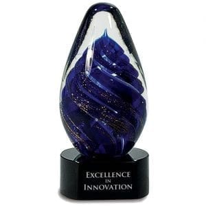 Tear Drop Art Glass Award