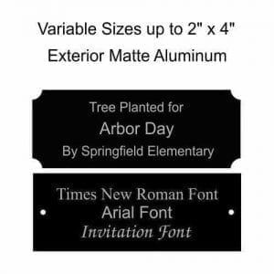 Engraved Aluminum Plates for Outdoors