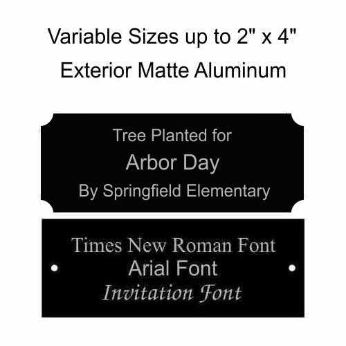 Engraved Aluminum Plates for Outdoors