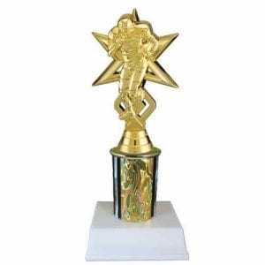 Football Trophy with Star Figure and Column