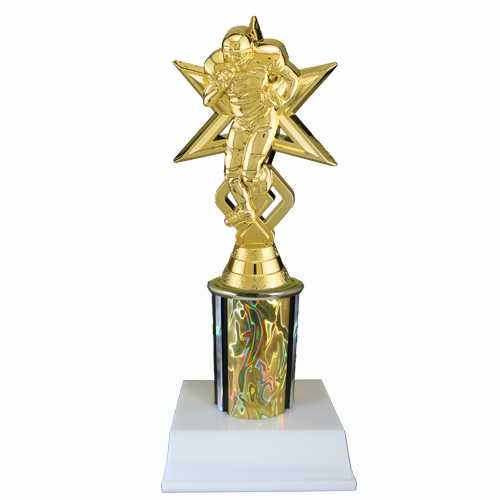 Football Trophy with Star Figure and Column