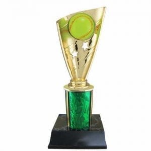 Softball Trophy with Banner on Column