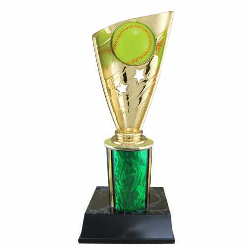 Softball Trophy with Banner on Column