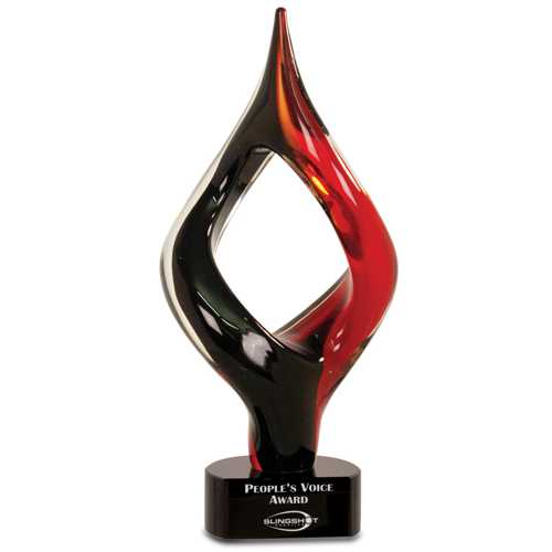 Twist Art Glass Award Red/Black