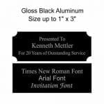 Engraved Aluminum Plates Gloss Black – 2 line