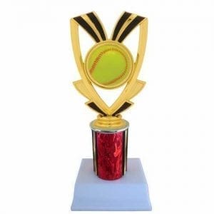 Softball Trophies with Black Trim and Column