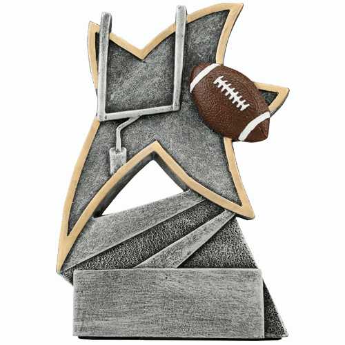 Silver Resin Star Football Trophy