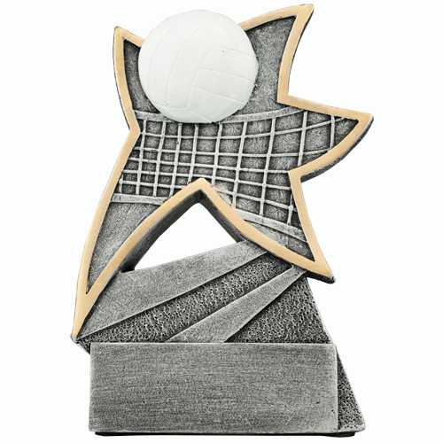 Silver Resin Star Volleyball Trophy