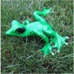 Alysa Bronze Frog Figure Green