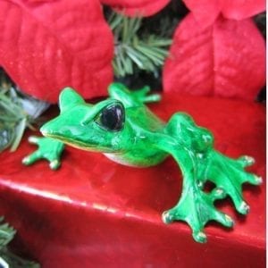 Alysa Bronze Frog Figure Green