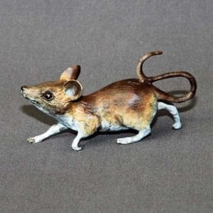 Bronze Brown Mouse Sculpture