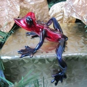 Bronze Frog Figure Elexess Red Purple