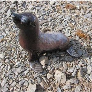 Bronze Sculpture Sea Lion Dark Brown
