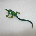 Wall Lizard Bronze Figure Green