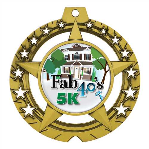 Large Star Insert Medals