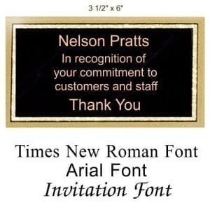 Engraved Black Metal Plates